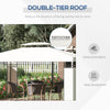 10' x 13' Outdoor Gazebo, Double Roof Patio Gazebo Canopy Shelter with Screen Decorate Corner Frame