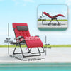 Padded Zero Gravity Chair, Folding Recliner Chair, Patio Lounger with Cup Holder, Adjustable Backrest, Removable Cushion for Outdoor, Deck, Poolside, Red