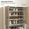 Shoe Storage Cabinet, 5-Tier Shoe Rack Cabinet with Doors, Adjustable Shelves, 15 Pairs, for Entryway, Natural Tone