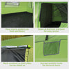 Tunnel Tent Camping Shelter w/ Porch, Two Rooms, Lamp Hook, Portable Carry Bag, Green