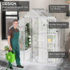 6' x 6' Walk-In Greenhouse, Polycarbonate Greenhouse with Sliding Door, Window, Aluminium Frame, Foundation
