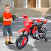 6V Kid Electric Ride On Motorcycle Powered Dirt Bike Battery Scooter For 3-6 Year Old Kids Toddlers W/ Training Wheels Red