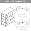 Dresser for Bedroom with 7 Drawers, Chest of Drawers with Metal Frame, Fabric Dresser for Living Room, Light Grey