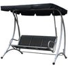 3 Seat Metal Swing Chair Hammock w/ Canopy Cover Heavy Duty Patio Garden Outdoor