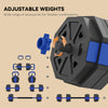 Soozier 6-in-1 Adjustable Dumbbell Set, Used as Kettlebell, Barbell, Dumbbell, Push-Up Stand, 66lbs Free Weights Set, Blue