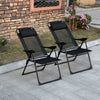 Double Camping Chairs Foldable w/ Reclining & Headrest, Black