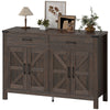 Side Cabinet, Farmhouse Kitchen Storage Cabinet w/ 2 Drawers and Shelves for Living Room, Entryway, Espresso
