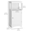 Modern Bathroom Floor Cabinet with Open Shelf, Freestanding Storage Organizer Unit with Single Door for Home Office, Living Room, White