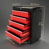 Rolling Tool Chest, 5-Drawer Lockable Tool Cabinet with 4 Wheels, Handle, Toolbox Storage Organizer for Garage, Workshop, Repair Shop, Red