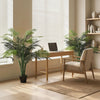 4FT Artificial Palm Tree Set of 2, Fake Tropical Tree with Lifelike Leaves, Faux Plant in Pot for Indoor Decoration, Green