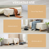 Storage Ottoman with Linen-Look Upholstery, Storage Bench with Safety Hinges and Wooden Legs for Bedroom, Cream White