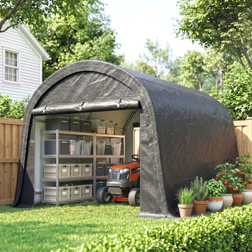 10' x 10' Outdoor Storage Tent, Heavy Duty and Waterproof Portable Shed for Bike, Motorcycle & Garden Tools