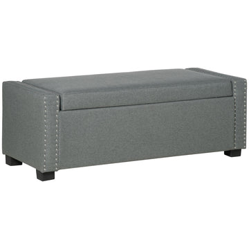 Upholstered Flip Top Storage Bench Fabric Ottoman for Bedroom, Living room