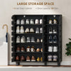 Shoe Cabinet, 20 Pair Shoe Storage Cabinet with Hollowed-Out Doors, Black