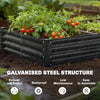 8 x 4 x 1ft Galvanized Raised Garden Bed, Reinforced Outdoor Planter Box with Open Bottom, Black