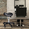 Saddle Stool, PU Leather Rolling Stool with Wheels, Adjustable Salon Chair for Kitchen, Salon Spa, Bar, Home Office, Massage, Black