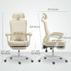 Ergonomic Office Chair, Mesh Reclining Desk Chair with Adjustable Lumbar Support, Headrest, Beige