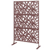 Metal Outdoor Privacy Screen, Freestanding Outdoor Divider with Stand, 78