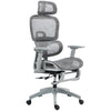 Mesh Office Chair with 3D Armrest, High Back Desk Chair with Lumbar Support, 135° Reclining, Adjustable Headrest, Grey