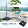 4PCs Patio Umbrella Base, Water or Sand Filled Cantilever Umbrella Weights for Cross Base with Handles, HDPE