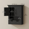 Bathroom Wall Cabinet, Medicine Cabinet, Toilet Storage Cabinet with Shelf for Living Room and Entryway, Black