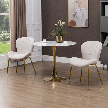 Dining Chairs Set of 2, Modern Accent Chair with Cushioned Backrest, Upholstery for Living Room