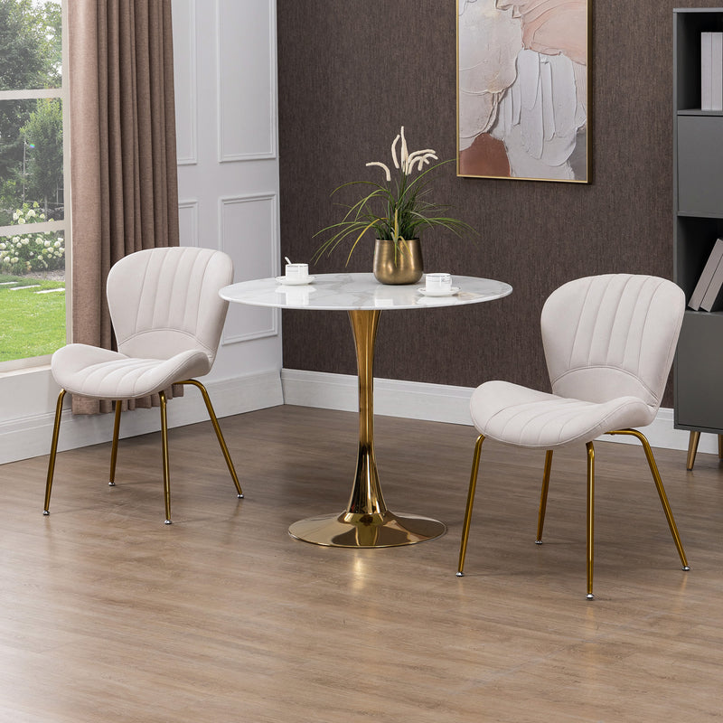 Dining Chairs Set of 2, Modern Accent Chair with Cushioned Backrest, Upholstery for Living Room