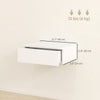 Set of 2 Wall Mounted Bedside Tables, Floating Nightstands with Drawer for Bedroom, White