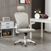 Office Chair, Mesh Computer Desk Chair with Adjustable Headrest, 4D Lumbar Support, Flip-up Arm, Grey