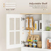 Kitchen Buffet with Hutch, Storage Pantry with 3 Cabinets, 2 Open Shelves and Large Countertop, White