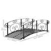 6FT Steel Garden Bridge with Safety Siderails, Decorative Arc Landscaping Bridge for Backyard Creek Stream Pond, Black