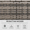 6pcs Outdoor Rattan Sofa Set Garden Wicker Sectional Couch Furniture Set with Dining Table and Chair Dark Grey