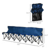 6 Seat Folding Camping Chair with Cup Holder and Carrying Case for Camping, Picnic, Sports Events, Blue
