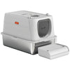 XL Stainless Steel Cat Litter Box, Kitty Litter Box with Flip Cover, Pedal, Deodorizer, for Big Cats