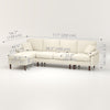 L-Shape Sofa, Modern Sectional Couch with Changeable Chaise Lounge, Pillows and Wooden Legs for Living Room