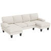 Sectional Sofa, U Shaped Couch with Double Chaise, Pillow-top Armrests and Spring Cushions, 2200lb Capacity