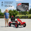 Pedal Go Kart for Kids, Pedal Car with Adjustable Bucket, Handbrake, 4 Rubber Wheels Powered Ride, White