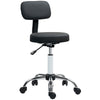 Adjustable Rolling Stool with Removable Backrest, Faux Leather Swivel Stool Chair for Salon Spa, Bar, Massage, Black