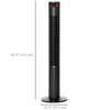 Freestanding Tower Fan Cooling for Home Bedroom with 3 Speed, 12h Timer, Oscillating, LED Panel, Remote Controller, Black