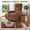Corduroy Home Theater Seating, Push Back Recliner Chair with Padded Seat for Living Room, Brown