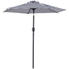 Patio Sun Umbrella, Outdoor Parasol with 6 Ribs, Blue Stripes
