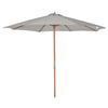 10' x 8' Wooden Patio Umbrella, Garden Parasol, Outdoor Sunshade Canopy with Bamboo Rib for Outdoor, Grey