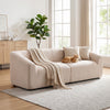 3 Seater Sofa, Chenille Boneless Cloud Couch with Spring Cushion, Wide and Deep Seat, Beige