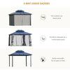 10'x12' Hardtop Patio Gazebo Aluminum Gazebo Canopy with Double Tier Roof, Curtains, Netting Sidewalls, Black & Grey