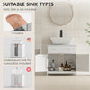 Modern Bathroom Vanity Cabinet, Freestanding Under Sink Storage with Drawer, U-Shaped Cutout for Pedestal Sink, White