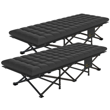 Set of 2 Camping Cot with Soft Pad, 32
