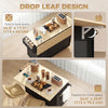 Kitchen Island with Drop Leaf, Rolling Kitchen Cart with Power Outlet, Cabinet, 3 Drawers, Spice Rack, Towel Bar