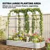 Galvanised Raised Garden Bed with Arched Trellis, 7 x 4 x 7ft Metal Outdoor Planter Box with Open Bottom