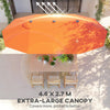 15' Outdoor Patio Umbrella with Twin Canopy Sunshade Steel Table Umbrella with Lift Crank Orange