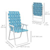Set of 2 Folding Patio Chairs, Portable Chair Set with Armrests for Camping, Garden, Pool, Beach, Backyard, Blue